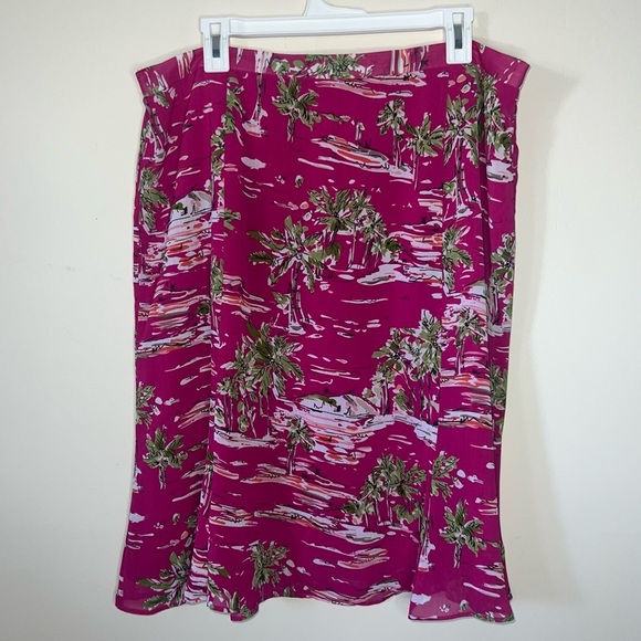 Norton McNaughton Skirt Tropical Pink Lined Midi Skirt Size 18 - Picture 4 of 9